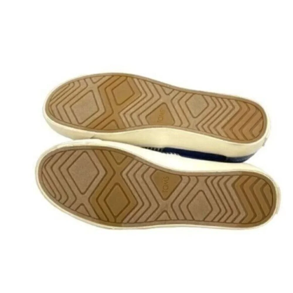 Toms Navy Striped Baja Slip On Sneaker Shoes Unisex